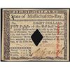 Image 1 : 1780 Massachusetts Bay $8 Colonial Currency Note