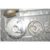 Image 2 : Selection of Oriental white metal collectibles including turtle paper weight, a rectangular twin dra