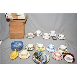 Selection of china collectibles including twelve teacups and saucer including Royal Albert, Aynsley,