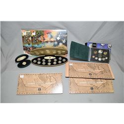 Eight year 1999 Royal Canadian Mint collector's sets including proof set, twelve quarter set in box,