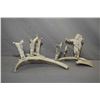 Image 1 : Two Inuit antler carvings including a four person spear hunting team 11" across and a mother and chi