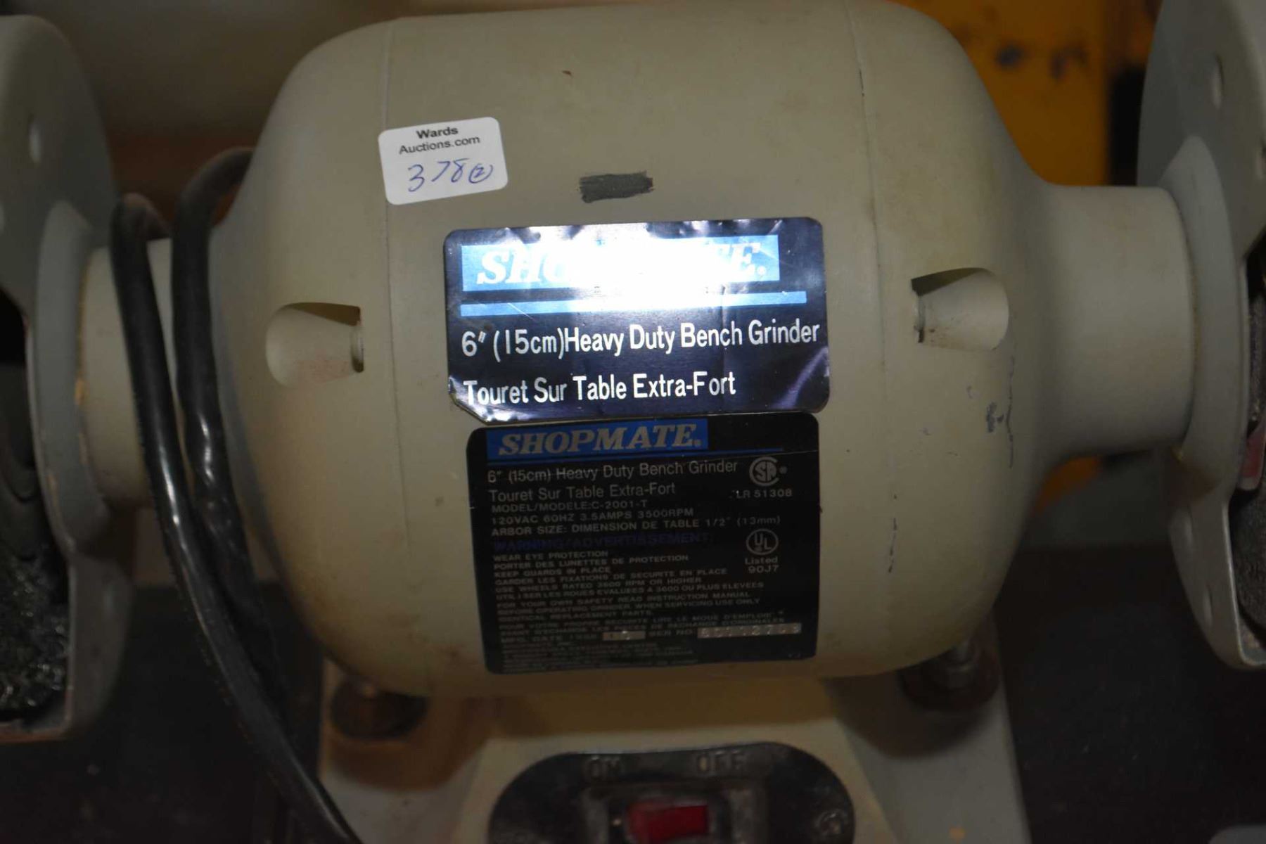 Durex 4 1/2" metal cutting band saw and a Shopmate 6" bench grinder on