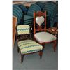 Image 1 : Two antique side chairs including a Victorian slipper chair and a heart back chair, both with ornate