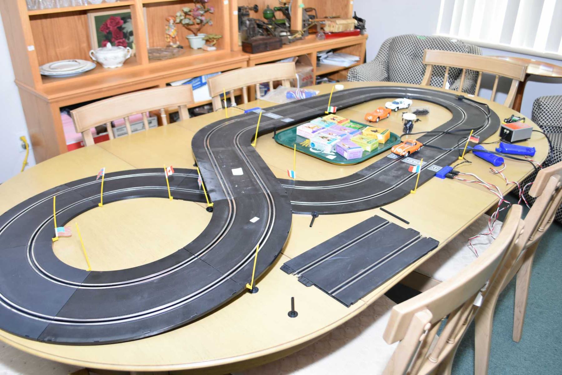 Vintage electric Strombecker racing car set with original Vintage electric Strombecker racing car set with original