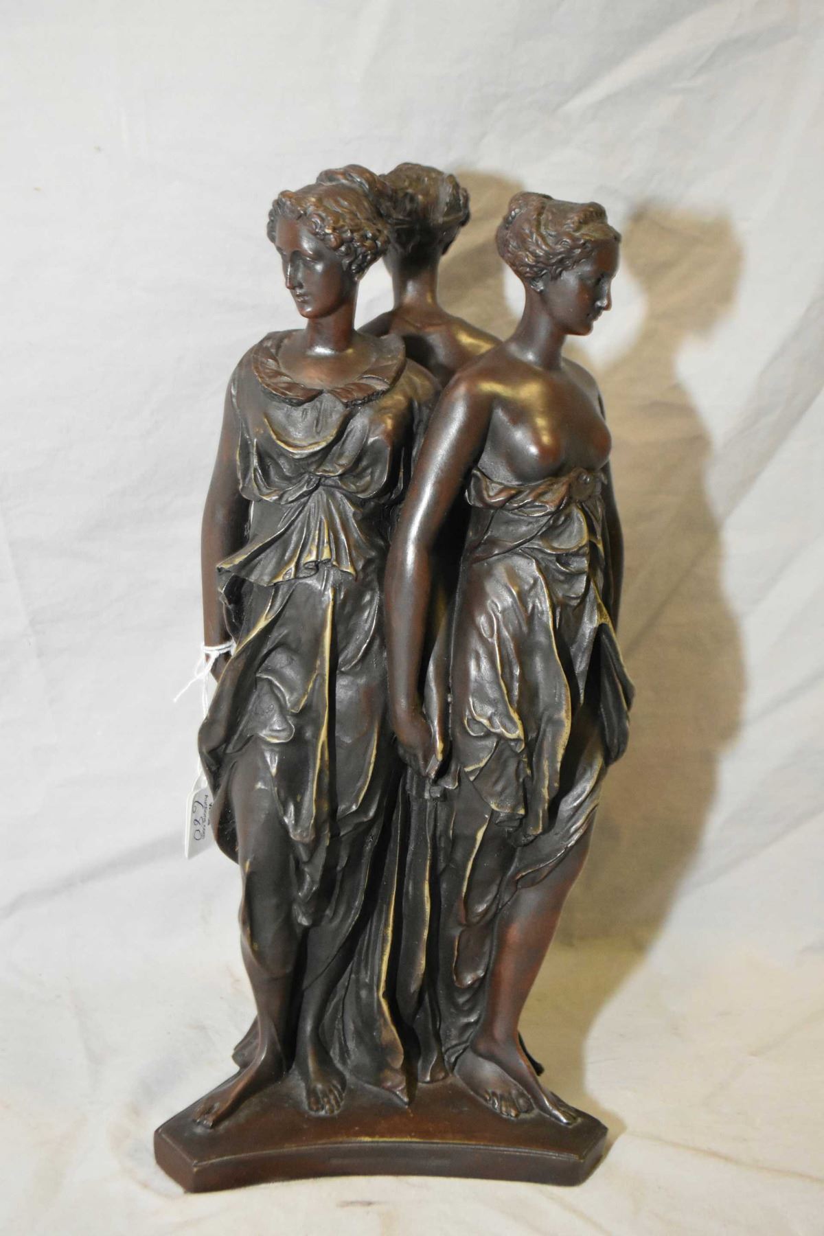 Resin cast of a bronze statue "The Three Graces" by French artist