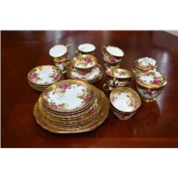 Selection of Royal Chelsea  Golden Rose  table ware including six each of luncheon and bread plates,