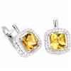 Image 1 : Natural Orangish Yellow Citrine Earrings