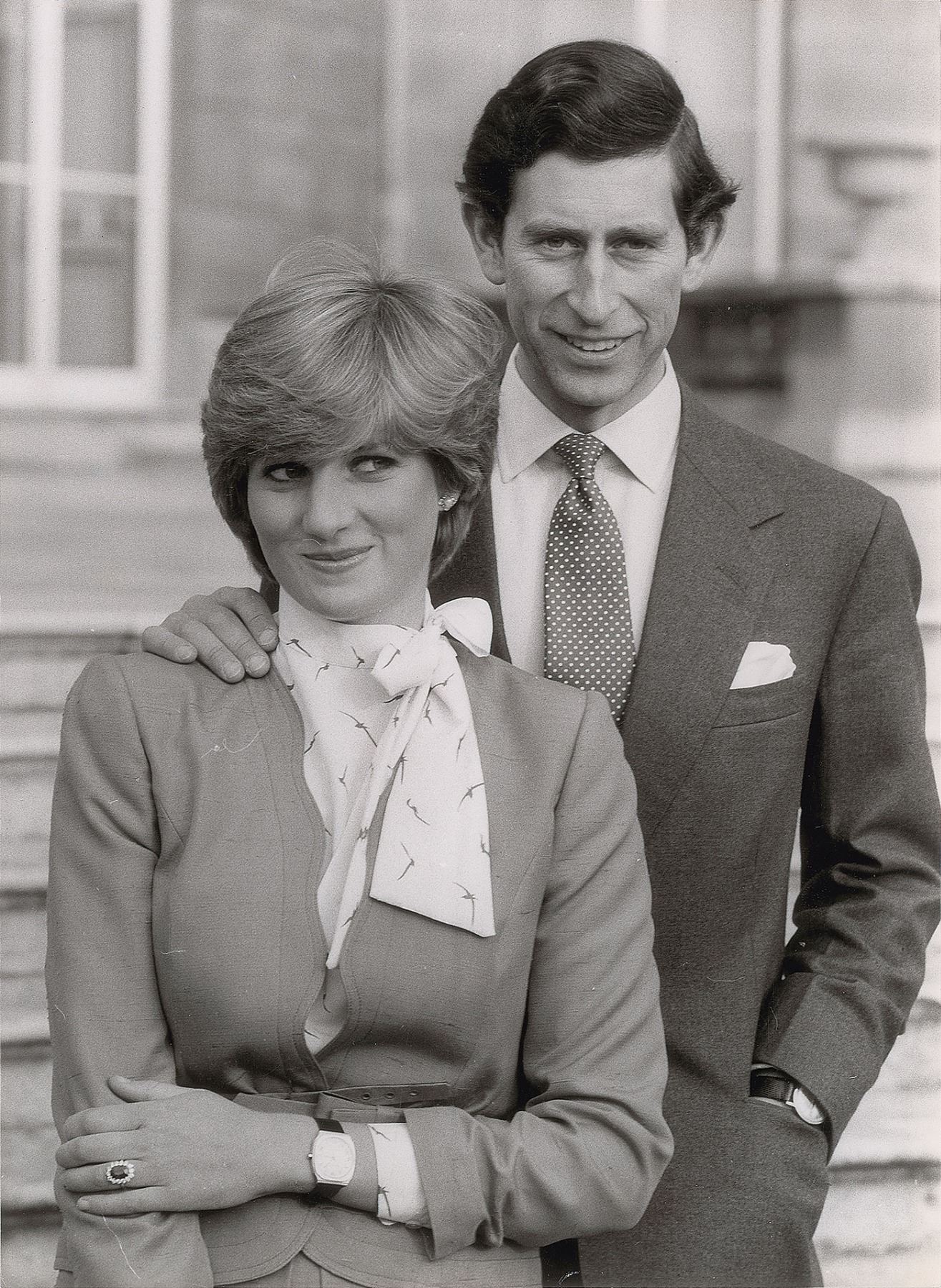 Lady Diana Spencer And Prince Charles Original Vintage 1981 Engagement Announcement Photograph