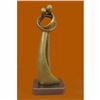 Image 1 : Hot Cast Male and Female Kissing Bronze Sculpture on Marble Base Figurine