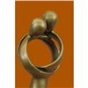 Image 2 : Hot Cast Male and Female Kissing Bronze Sculpture on Marble Base Figurine
