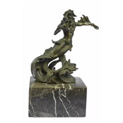Poseidon Or Zeus Bronze Sculpture on marble base (7"X4")