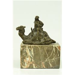 Vienna Camel Rider Man By Bergman Bronze Sculpture (7"X5")