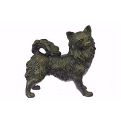 Vintage Russian Pomeranian Bronze Statue(7"X9")