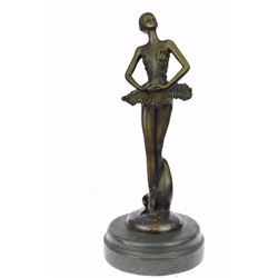 Bronze Graceful Ballerina Ballet Sculpture (10"X4")