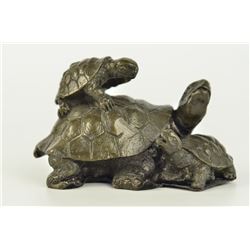 Vienna Bronze Snapping Tortoise Sculpture (4"X4")