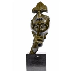 Man Hush Up Bronze Sculpture Modern Art Figurine (18"X8")