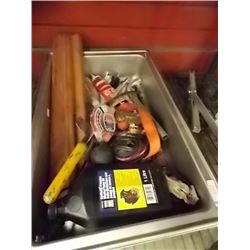 STAINLESSS STEEL BIN INCLUDING TORCHE WRENCH AND MORE