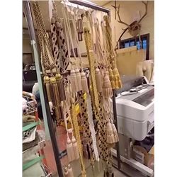 LOT OF CURTAIN TIES - STAND NOT INCLUDED
