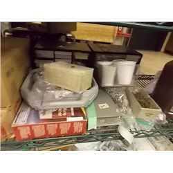 LOT OF TOP OF CUPBOARD - BINS & MORE