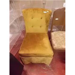 UPHOLSTERED BED SIDE CHAIR - GOLD