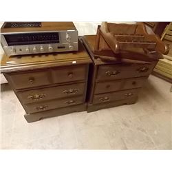 PINE NIGHT STANDS - 3 DRAWERS - 2 TTL
