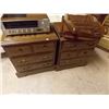 Image 1 : PINE NIGHT STANDS - 3 DRAWERS - 2 TTL