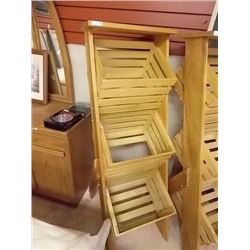 SOLID WOOD ORGANIZER - DISPLAY CABINET - 3 BINS