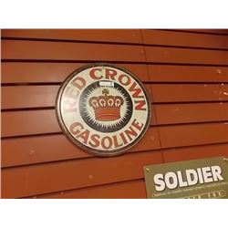 AUTOMOBILIA MOMORABILIA - METAL SIGN - RED CROWN GASOLINE