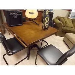 VINTAGE MAHOGANY ROUND TABLE WITH 4 DROP SIDES SINGLE PEDESTAL DUNCAN PHYPHE BASE - AWESOME CONDITIO