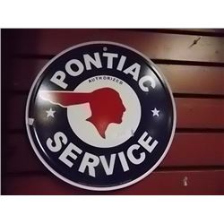 AUTOMOBILIA MEMORABILIA - METAL SIGN - PONTIAC SERVICE