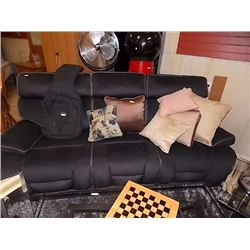 LIKE NEW BLACK RECLINING SOFA NO CORD