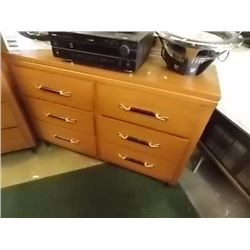 RETRO DRESSER - 6 DRAWER WITH MIRROR