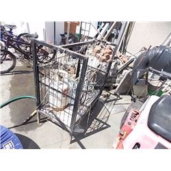 METAL BIN WITH WHEELS