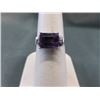 Image 1 : RING - 2.28CT EMERALD FACETED LAVENDAR COLOR AMETHYST & 2 DIAMONDS IN STERLING SILVER SETTING - INCL