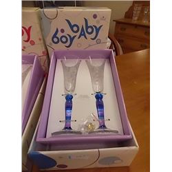 NEW SET OF GLASSES - 2 PC SET - BLUE - RETAIL ESTIMATE $29.99