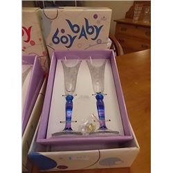 NEW SET OF GLASSES - 2 PC SET - BLUE - RETAIL ESTIMATE $29.99