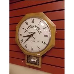 SCHWEPPES MIXERS ADVERTISING WALL CLOCK