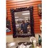 Image 1 : LARGE ORNATE WALL MIRROR WITH BLACK FRAME - 30 X 40"