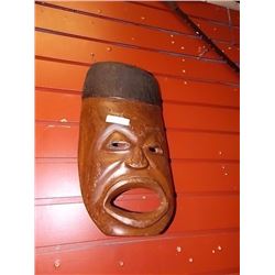 HAND CRAFTED CARVED WOOD MASK - singing