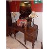 Image 1 : VINTAGE WALNUT DRESSER / VANITY - 1920'S - WITH MIRROR AND SHOULDER NOOKS
