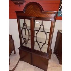 VINTAGE CHINA CABINET - 80" TALL - GLASS 2 CRACKS