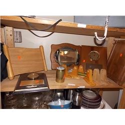 SHELF LOT OF WOOD PRODUCTS