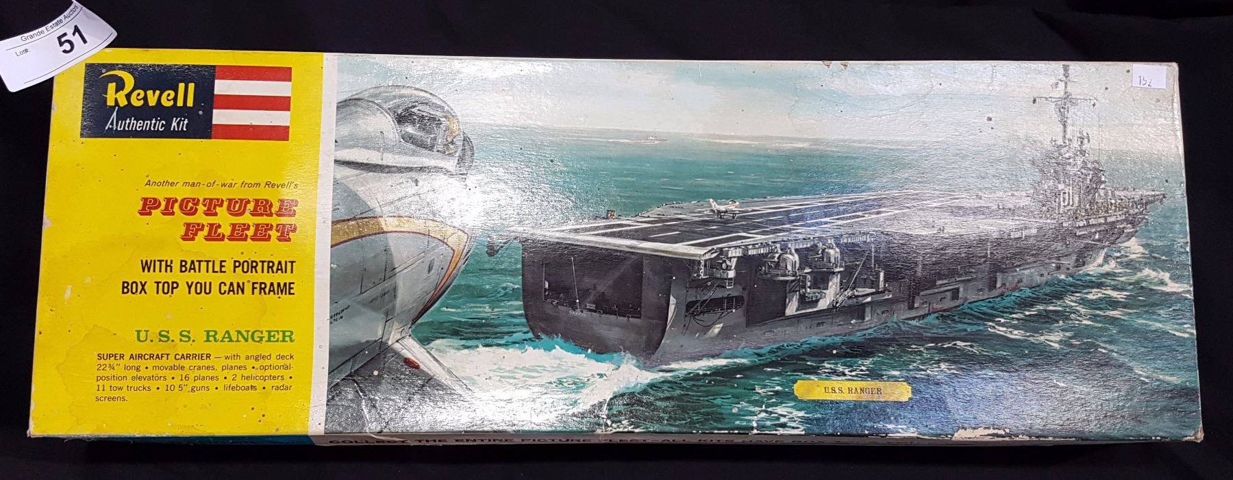 ORIGINAL 1960 REVELL SUPER AIRCRAFT CARRIER, USS RANGER MODEL KIT