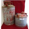 Image 1 : TWO VINTAGE GALVANIZED GAS CANS