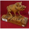 Image 1 : VINTAGE WOOD CARVING OF WILD BOAR