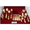 Image 1 : 45 PC ROYAL SEALY GOLD PLATED FLATWARE SET
