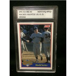 1991 SCORE #3 MICKEY MANTLE (HOF) MINT-PQ (9 PQ)