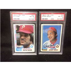 1982 O-PEE-CHEE PETE ROSE #337, & #18 JOHNNY BENCH (NM-MT 8) KSA