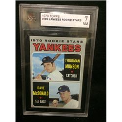 1970 Topps #189 Yankees Rookies Thurman Munson Dave McDonald KSA (7 NM)