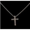 0.31 ctw Diamond Cross Pendant With Chain - 14KT White Gold
